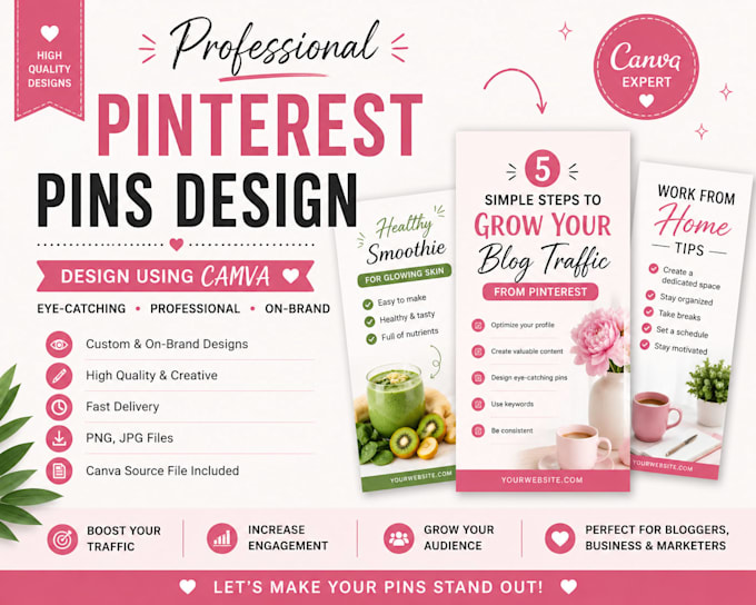 design professional pinterest pins using canva