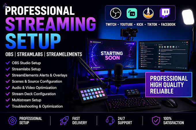 setup obs studio, streamlabs and streamelements for professional streaming