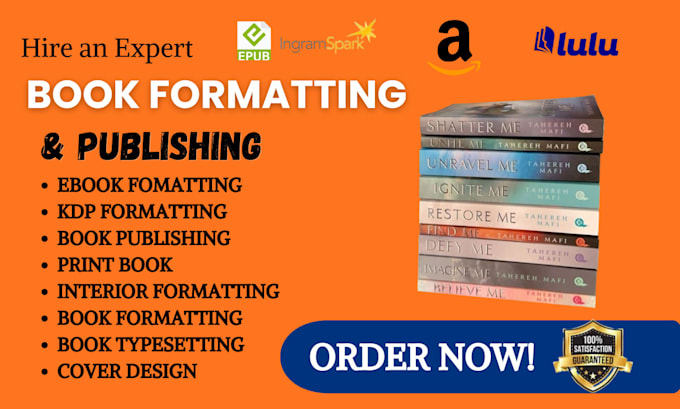 do book formatting, layout design, kindle ebook format
