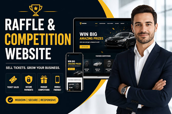 develop legal raffle competition website, giveaway ticket website