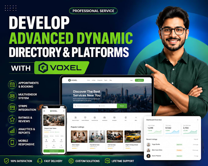develop advanced dynamic directory and platforms with voxel