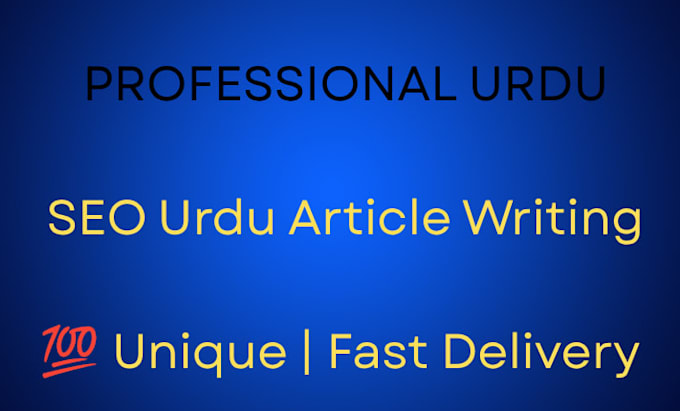 write SEO optimizesd urdu blog for your websites