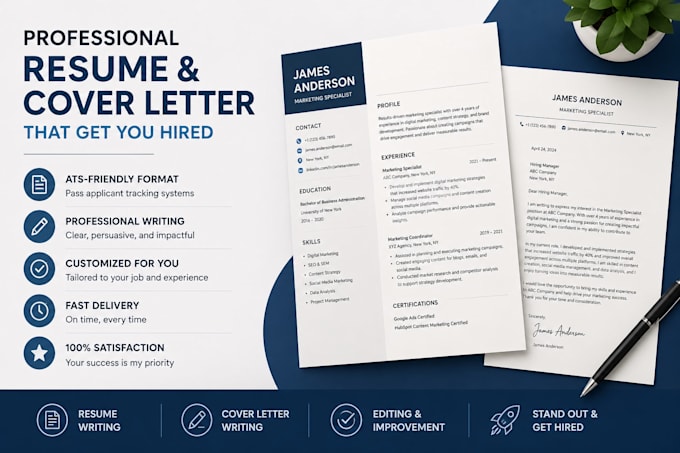 create a professional resume and CV