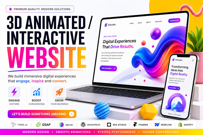 fix 3d animated website spline animation threejs webgl crypto wordpress website