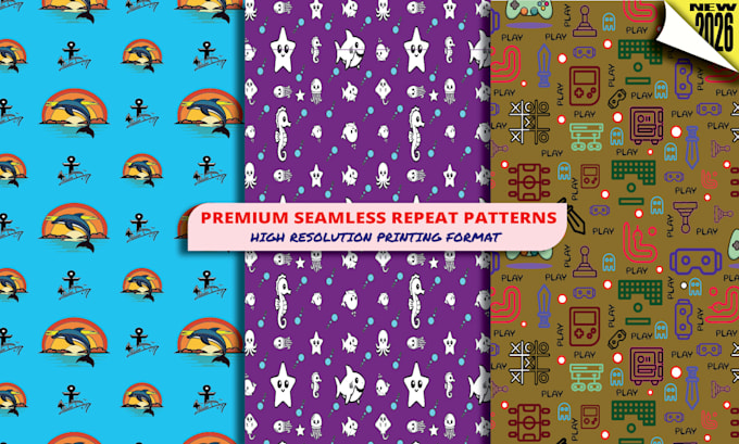 design high quality seamless patterns and textile prints