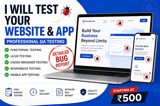 do professional website testing with a detailed bug report