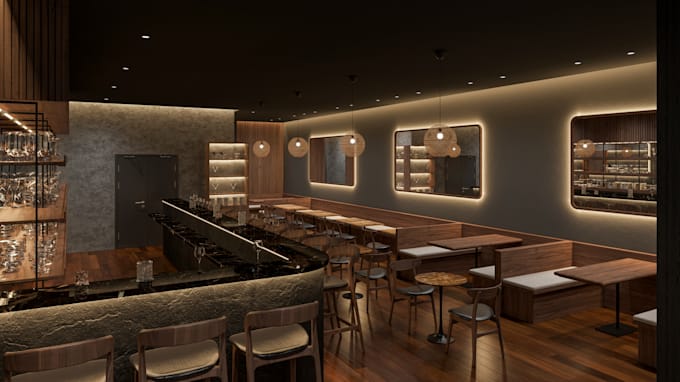 design and render your 3d cafes, retail stores, shops, interior