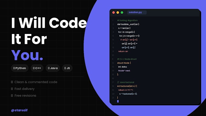 do python, cpp and java programming assignments and projects