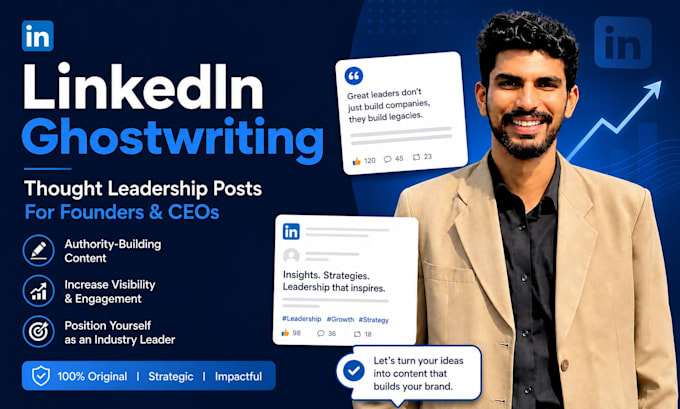ghostwrite linkedin posts for founders, ceos and tech leaders
