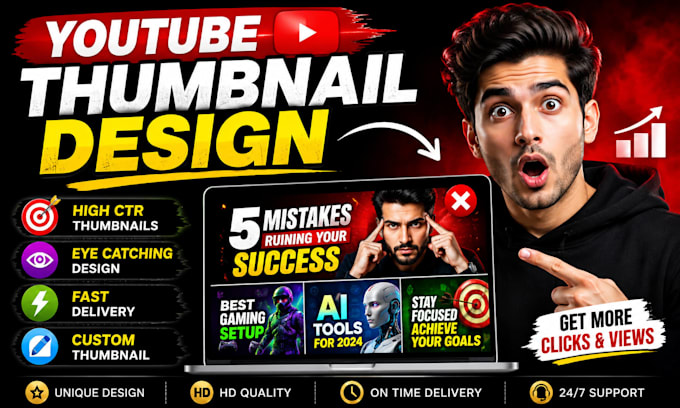 design eye catching youtube thumbnails with high CTR