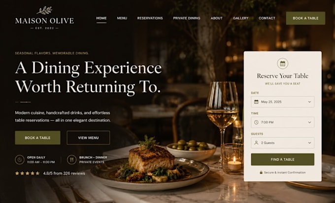 design squarespace restaurant website cafe website menu and online ordering