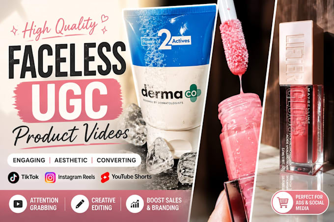 create professional faceless ugc product video for ur brand