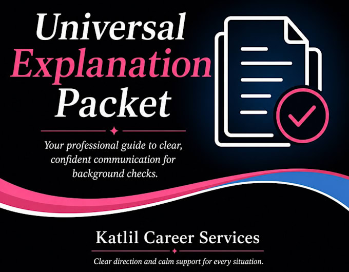 provide a professional background check explanation packet