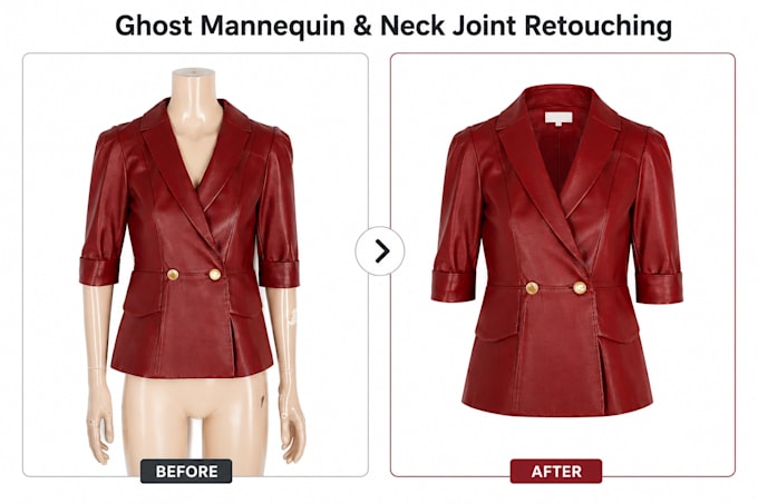 do ghost mannequin, invisible mannequin and neck joint retouching