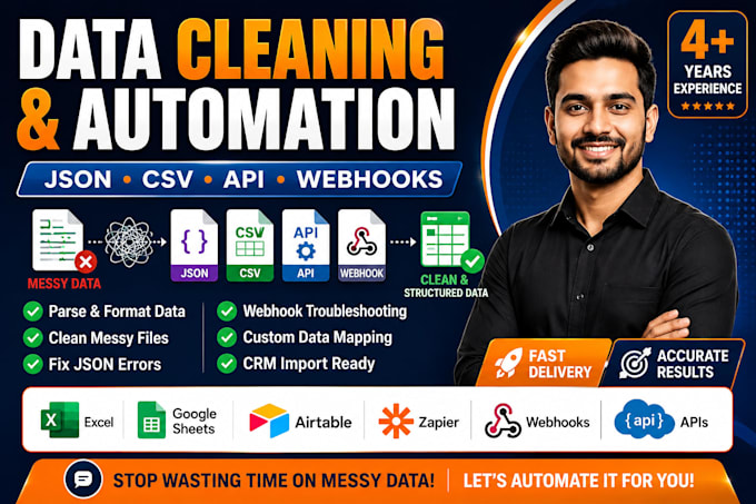 automate data parsing, data cleaning, data mapping, excel, csv formatting