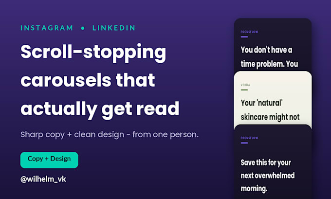 design engaging instagram and linkedin carousels with copy