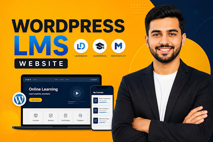 build wordpress elearning lms website with learndash, learnpress and masterstudy