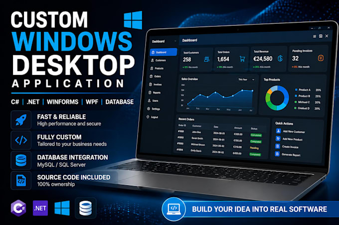 develop a custom windows desktop application