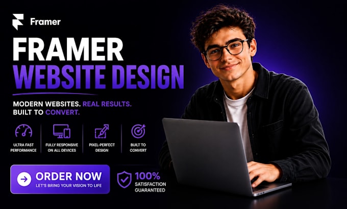 design framer website framer webflow develop business landing page website seo