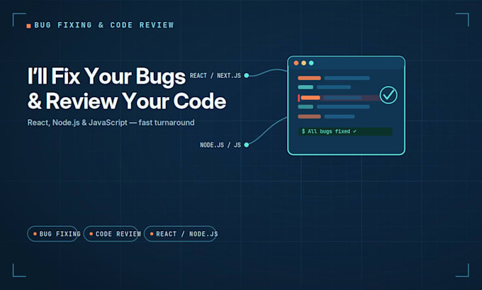 fix bugs and review your react nodejs or javascript code