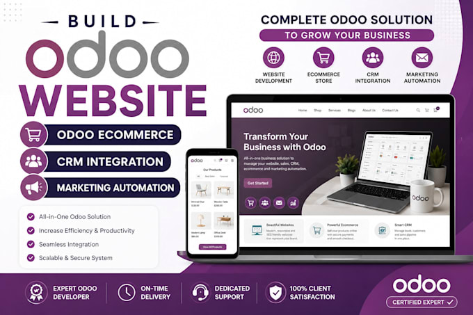 build odoo website, odoo ecommerce, CRM integration, marketing automation