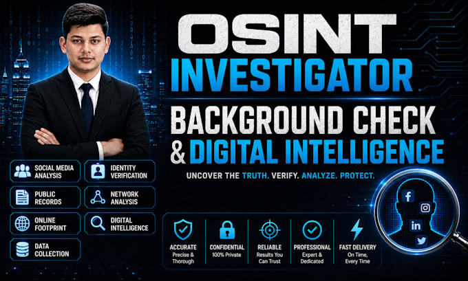 do osint investigation, background check and open source intelligence