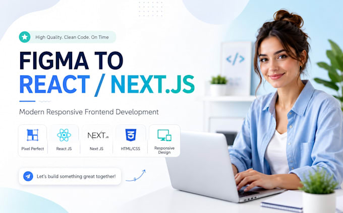 convert figma to reactjs or nextjs pixel perfect responsive website