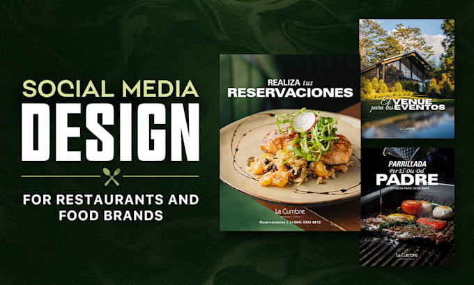 design instagram posts and social media content for restaurants