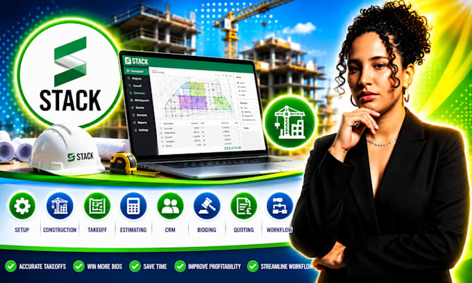 stack setup construction takeoff estimating CRM bidding quoting workflow