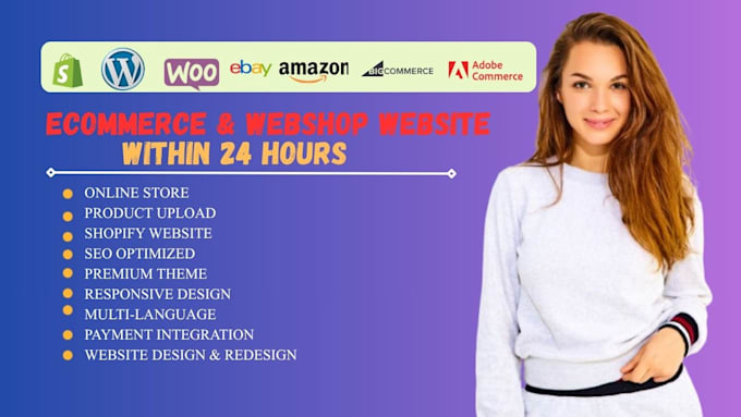 build an online webstore and ecommerce website on shopify, wix, or wordpress