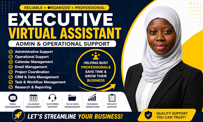 be your executive virtual assistant for admin and operational support