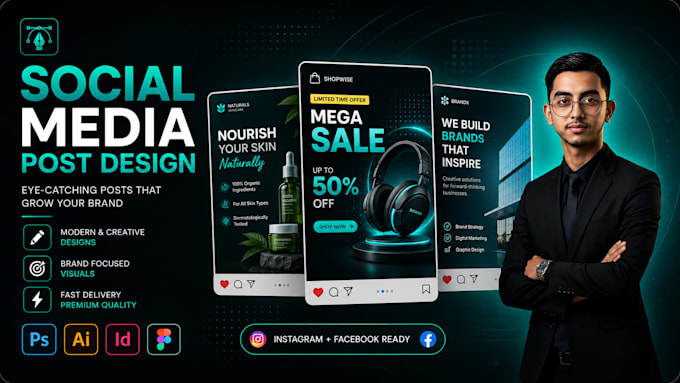 create professional social media post designs for business