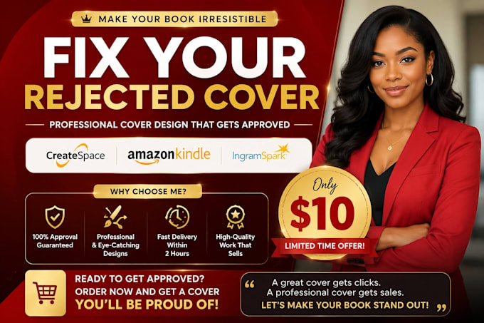 fix amazon KDP and ingramspark rejected book cover errors