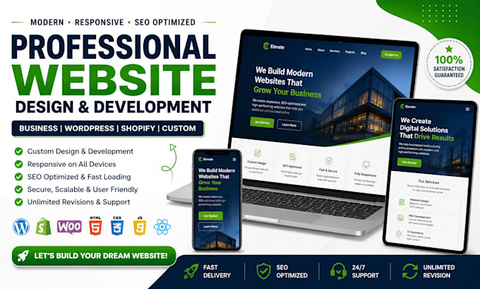 build a professional SEO optimized custom business website