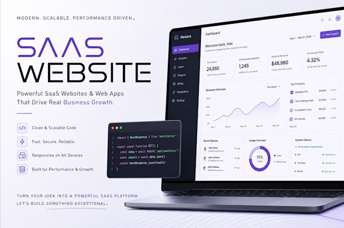 develop saas website, saas platform, saas mvp and application
