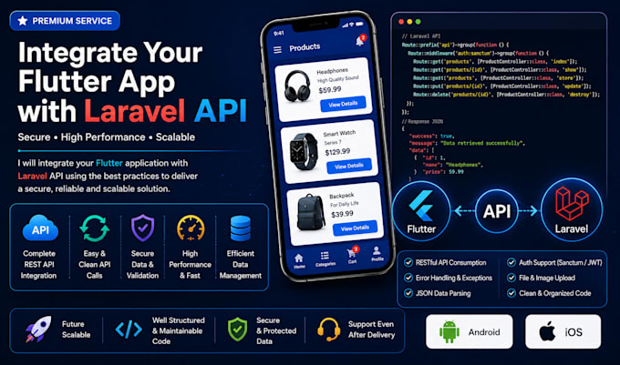 connect the flutter application to the laravel API