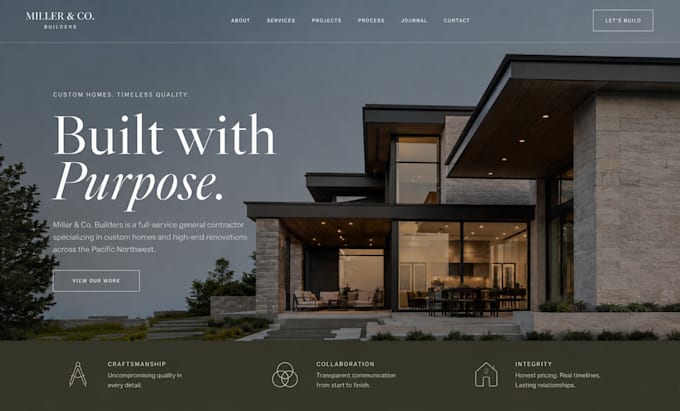build squarespace general contractor website with quote request form