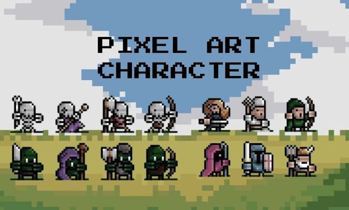 create pixel art character sprite sheet and pixel art animation for games