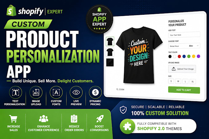 develop a custom shopify product personalization app with live preview