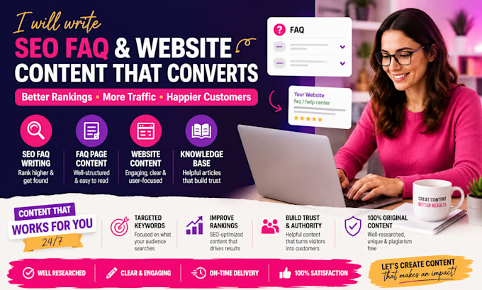 write seo faq, faq writing, faq page, website faq content, website content