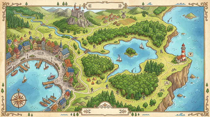 create tourist map, travel map and illustrated destination map