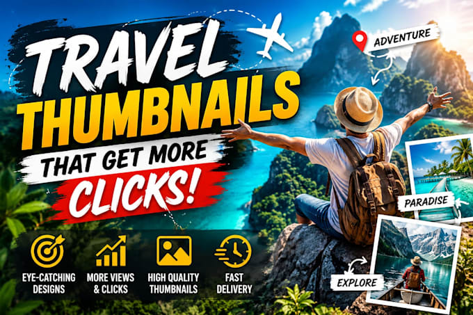 design high CTR travel youtube thumbnail
