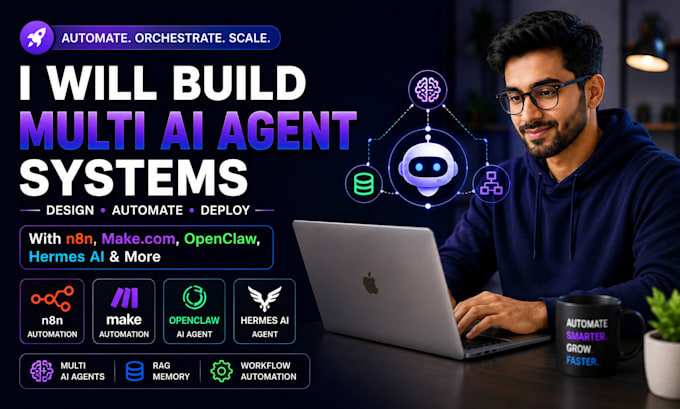 build multi ai agent system with n8n automation makecom openclaw hermes ai agent