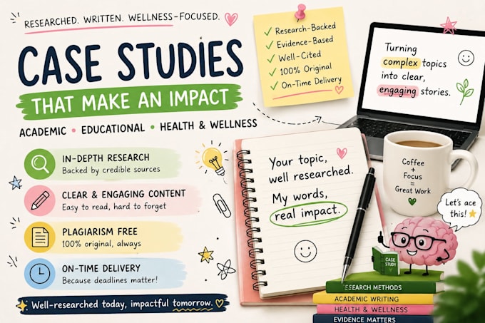 write educational, health and wellness case studies