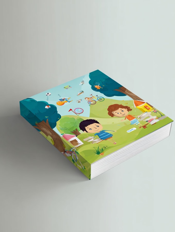 design interactive children book cover illustrations that
