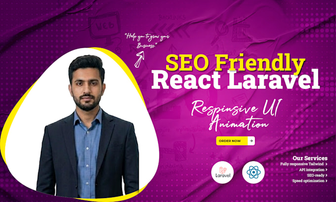 professional react and laravel SEO ready react website