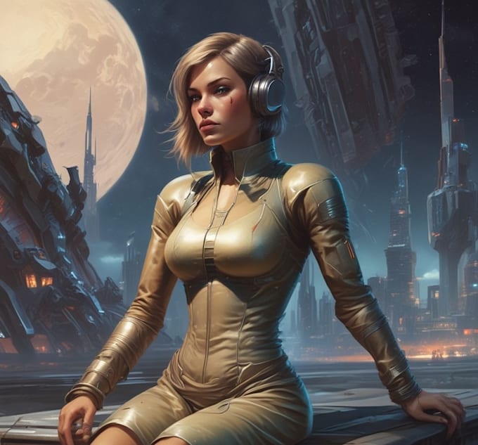 sci fi character illustration or sci fi character