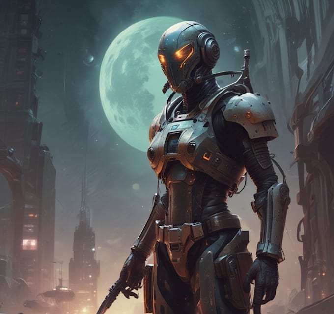 sci fi character illustration or sci fi character