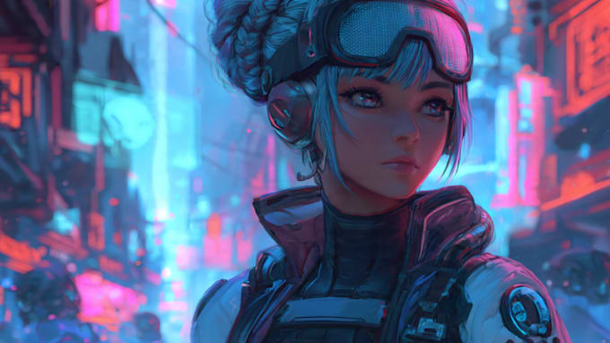 design anime character ,cyberpunk character