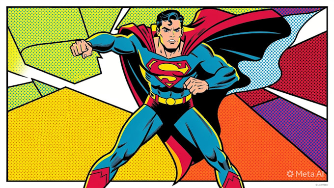illustrate a superhero pop art portraits